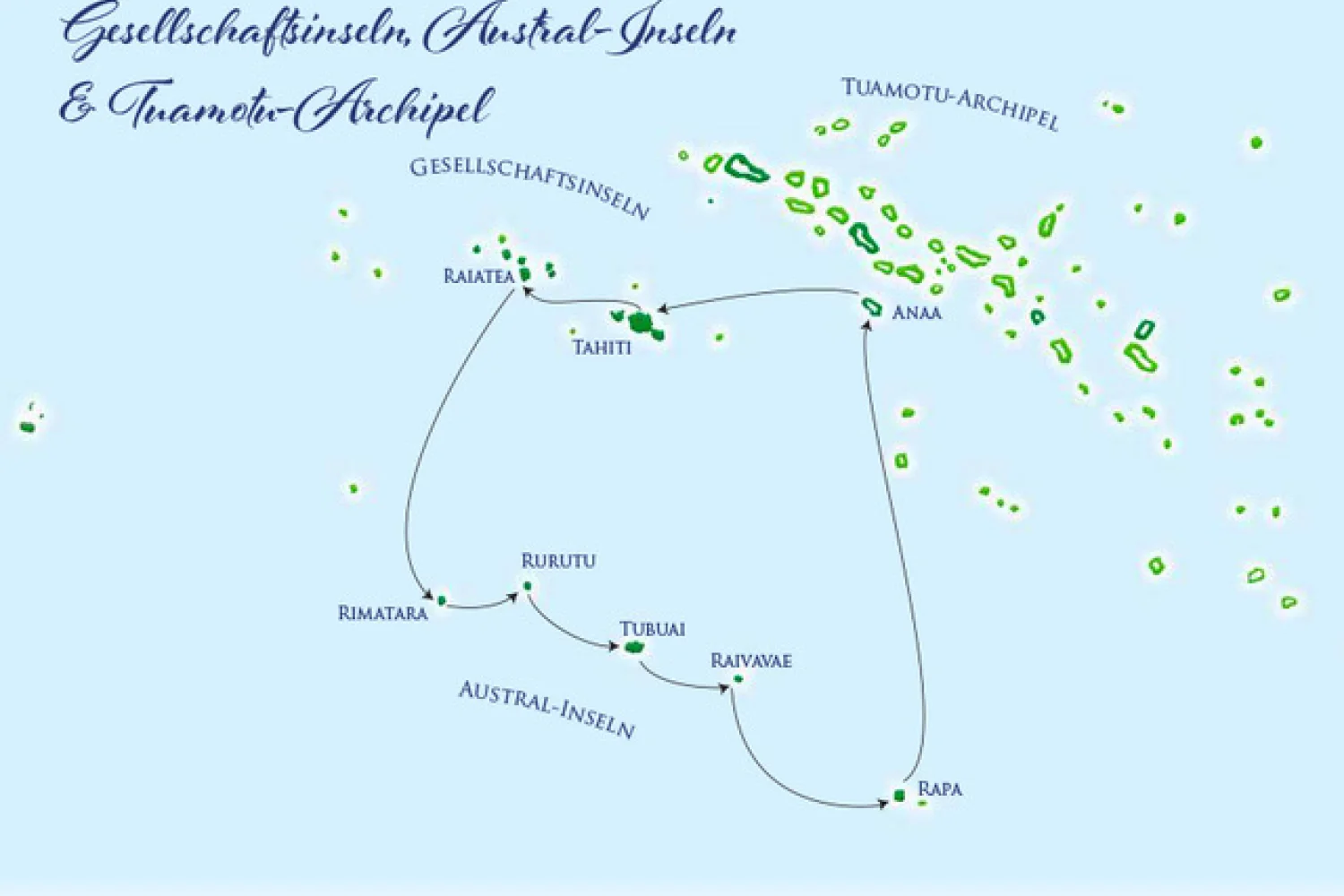 Map Austral-Islands and Raiatea
