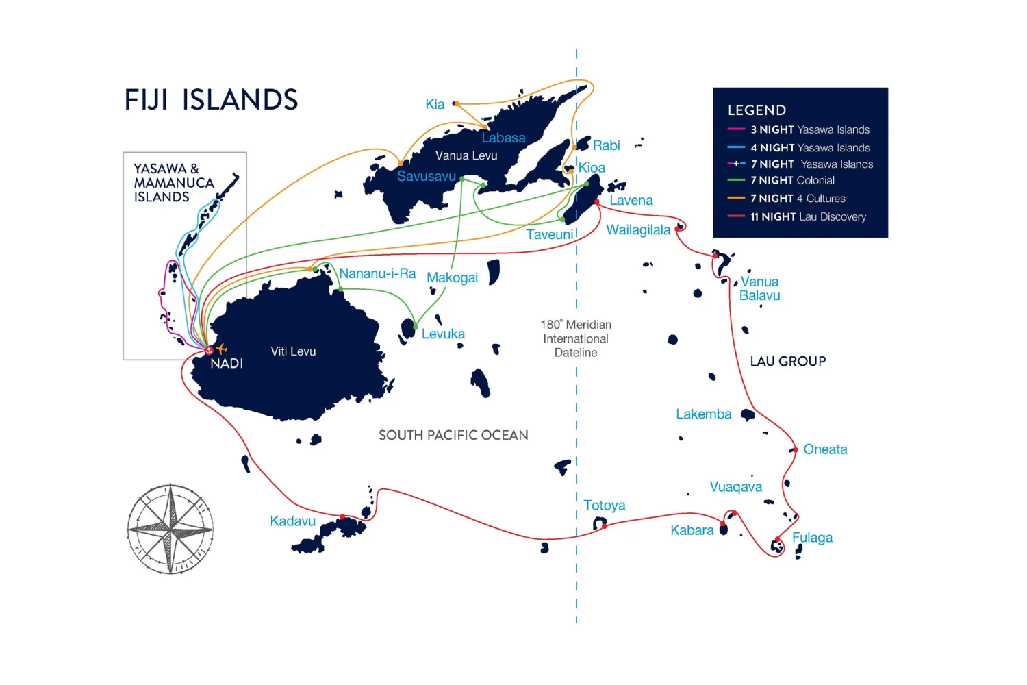 Fiji Cruise Map