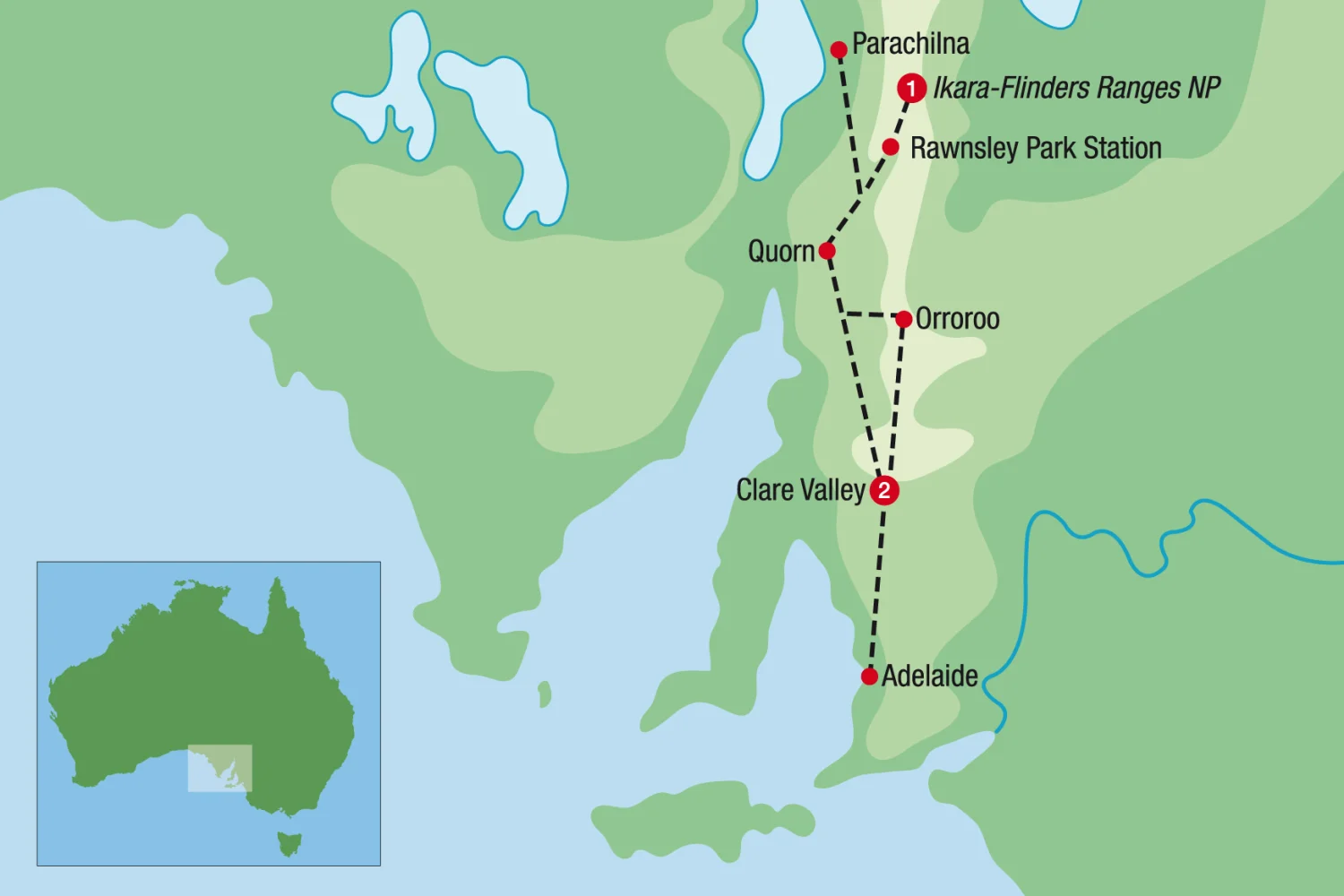 Map Flinders Ranges Outback Safari